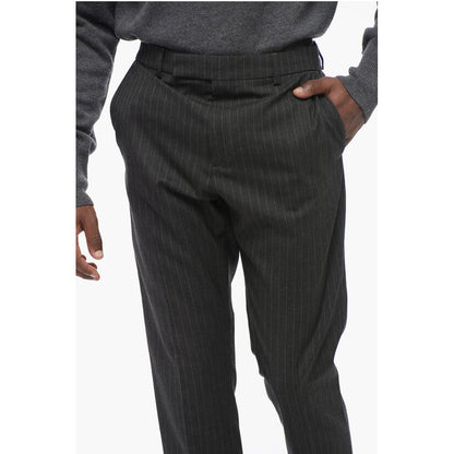 Celine Pinstriped Wool Pants with Belt Loops