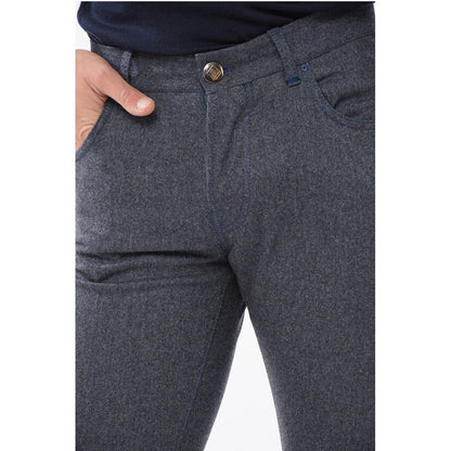 Corneliani ID Wool Pants with Buttoned Closure