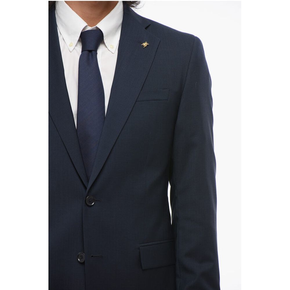 Corneliani CC COLLECTION Virgin Wool REFINED Suit with Micro Houndstoot