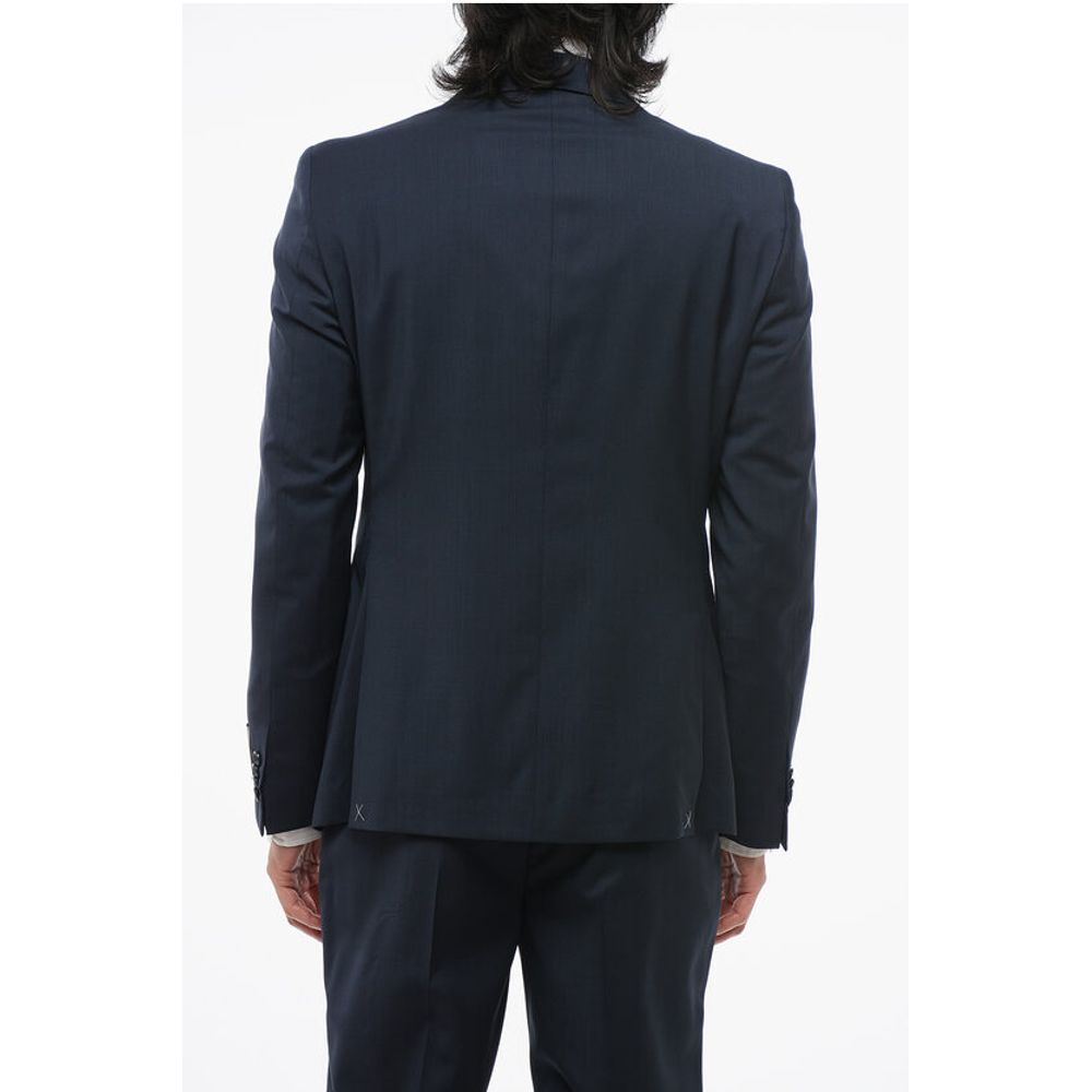 Corneliani CC COLLECTION Virgin Wool REFINED Suit with Micro Houndstoot