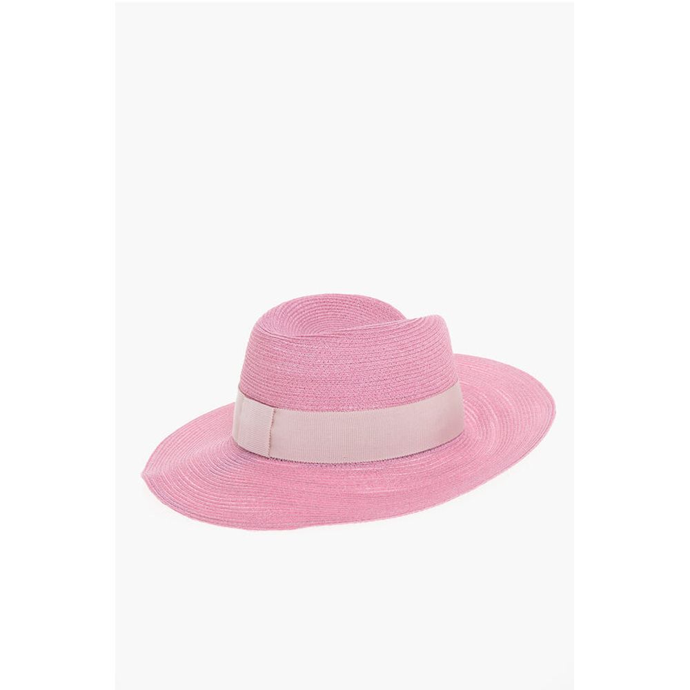 Maison Michel Hemp Fedora with Gros-grain Ribbon