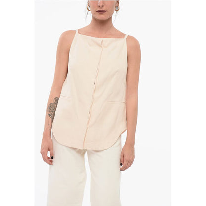 Loulou Studio Linen Blend Sleeveless Top