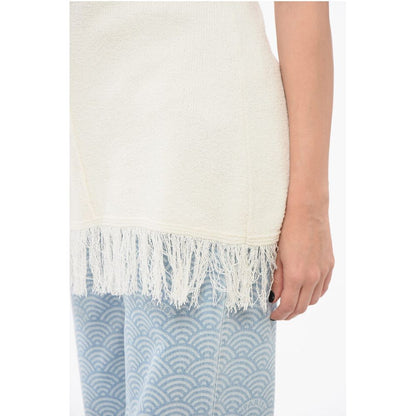 Loulou Studio Sleeveless Top with Fringed Bottom