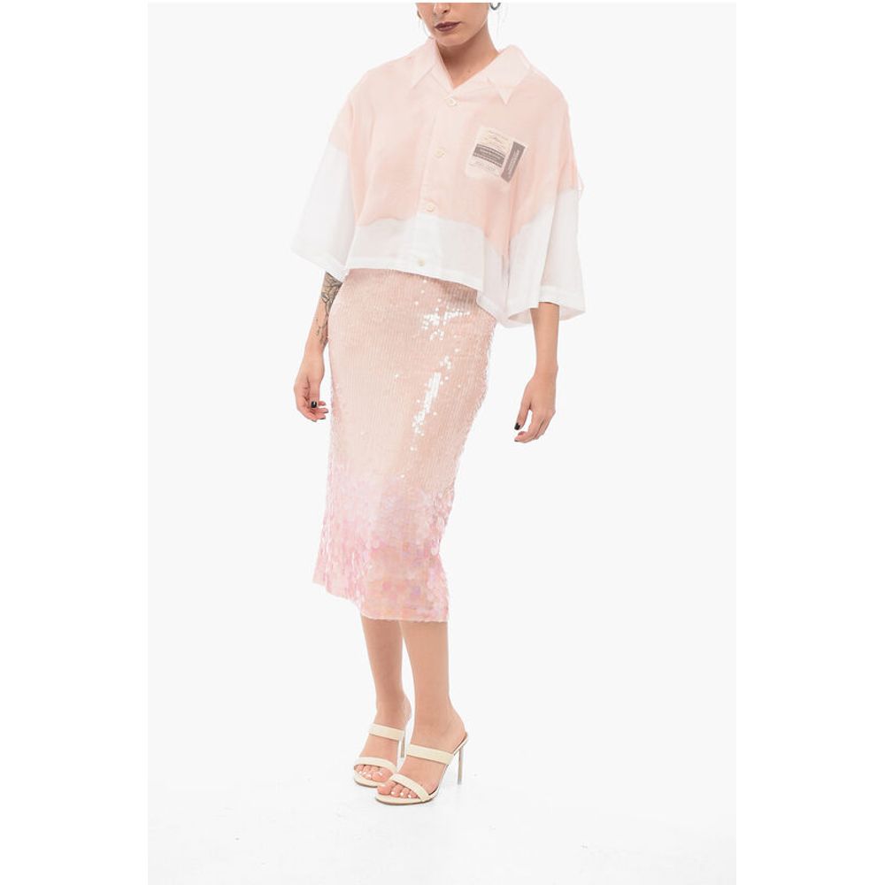 Undercover Cropped Blouse With Sheer Layer
