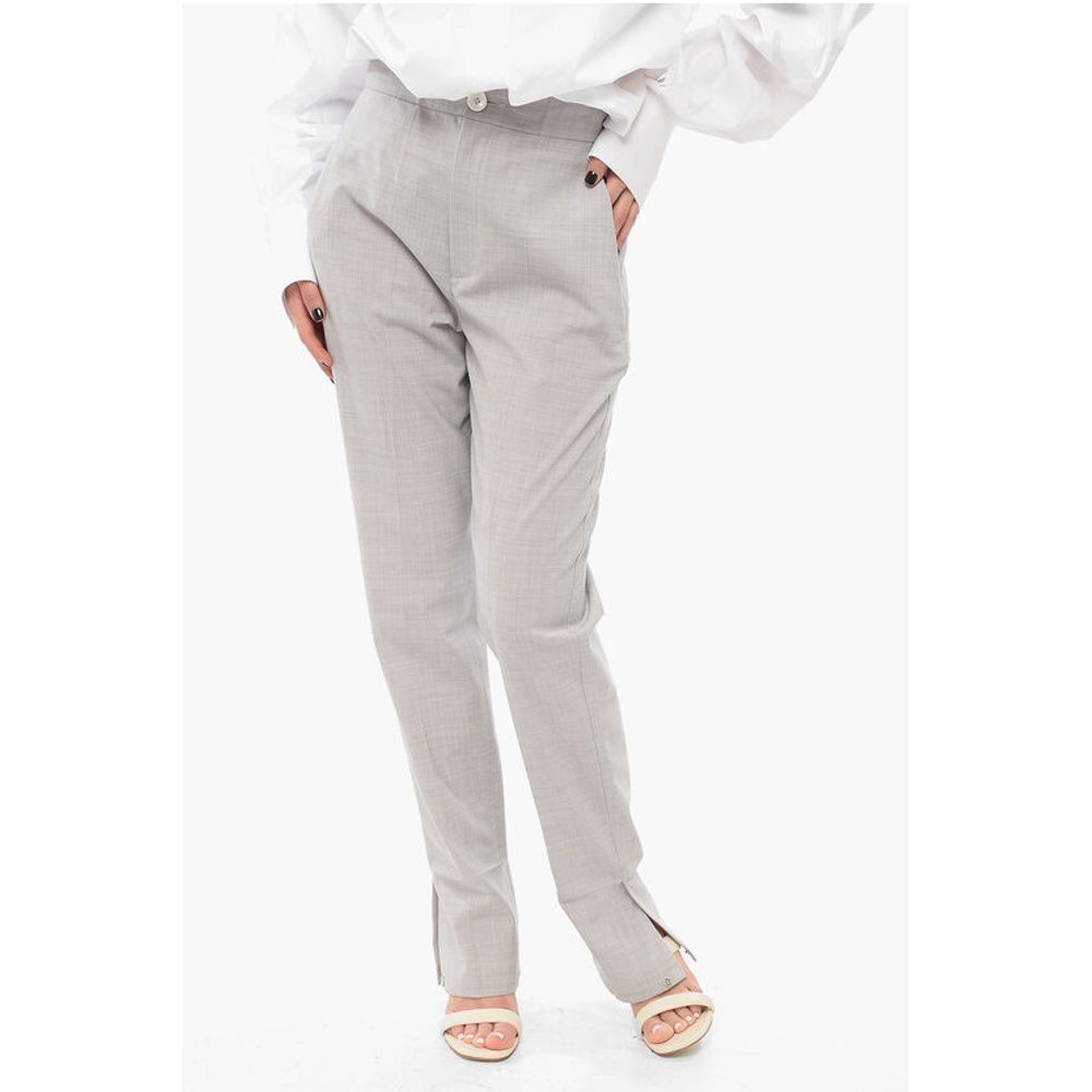 Setchu Wool Blend Pants with Ankle Slits