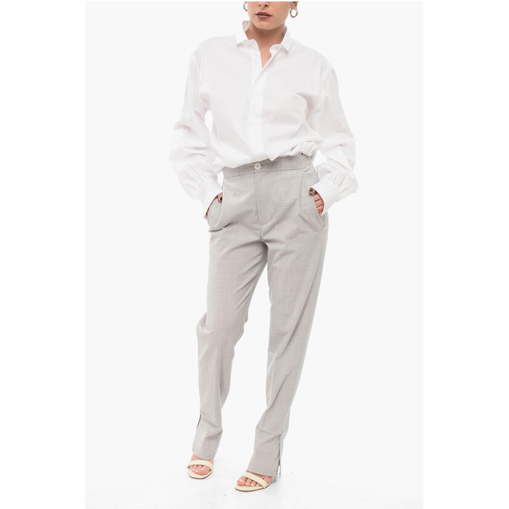 Setchu Wool Blend Pants with Ankle Slits