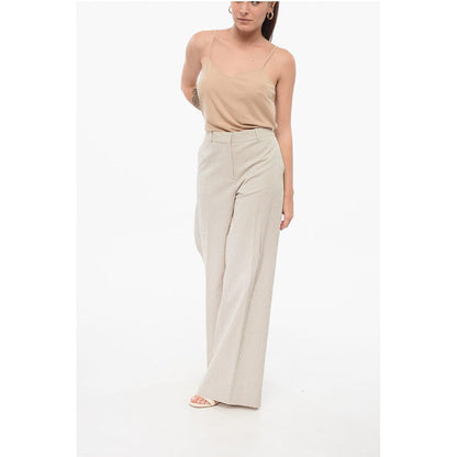 QL2 Pinstriped Wide-leg Pants