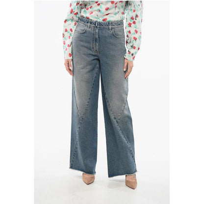 Givenchy Transversal Stitched Delavè Denims with Raw-cut Hem 27cm
