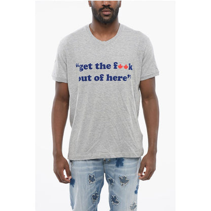 Dsquared² Crew Neck OUT OF HERE Cotton T-Shirt