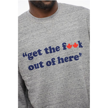 Dsquared² Crew Neck OUT OF HERE Brushed Cotton Sweatshirt