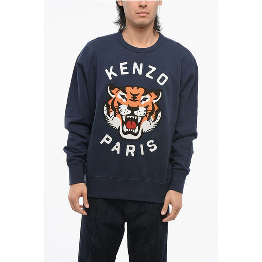 Kenzo Front Embroidered LUCKY TIGER Crew Neck Sweatshirt
