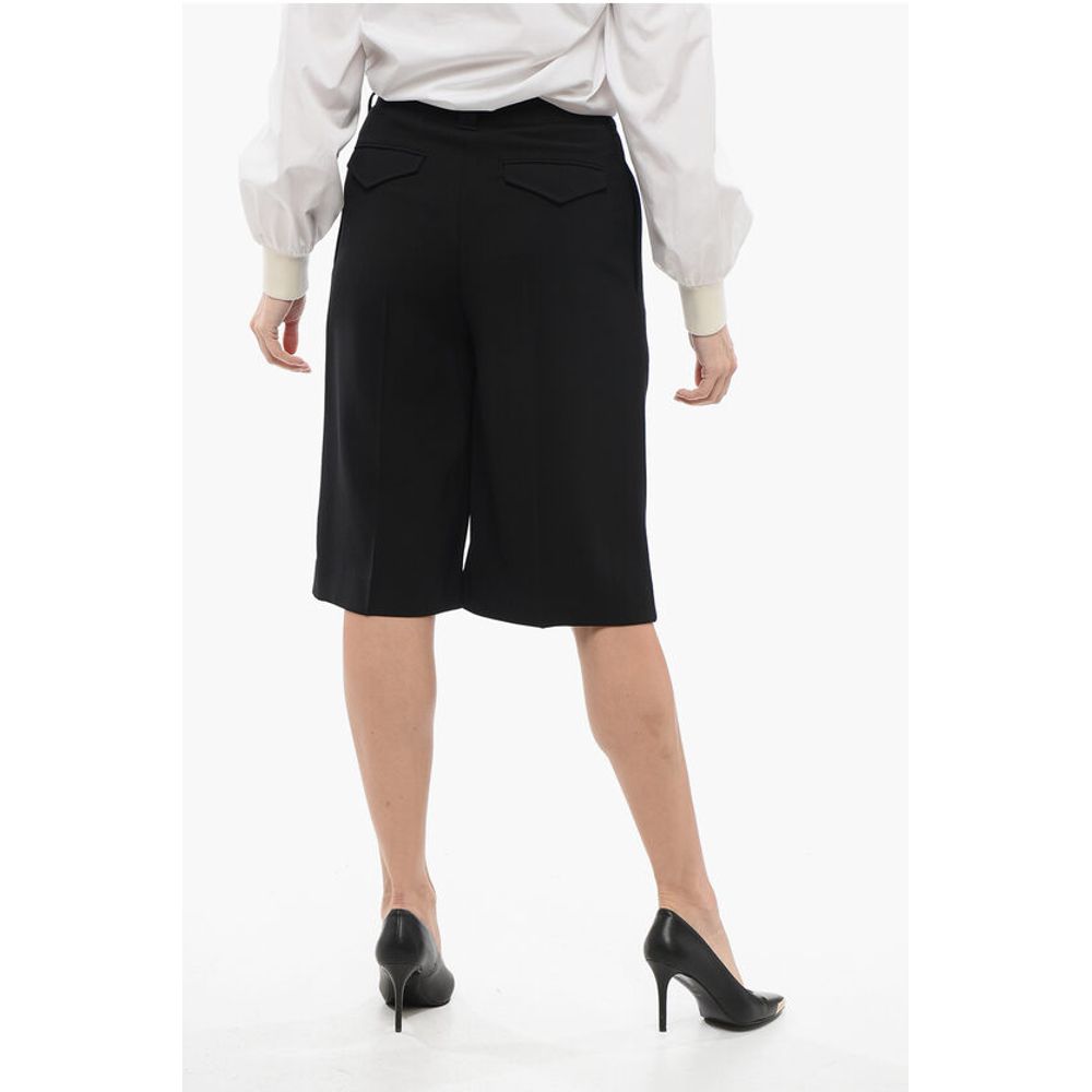 Ami Alexandre Mattiussi Wool Blend Pleated Shorts