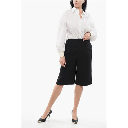 Ami Alexandre Mattiussi Wool Blend Pleated Shorts