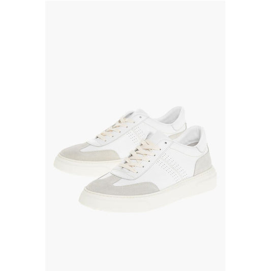 Corneliani CC COLLECTION Leather Low-top Sneakers With Suede Detail
