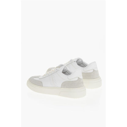 Corneliani CC COLLECTION Leather Low-top Sneakers With Suede Detail
