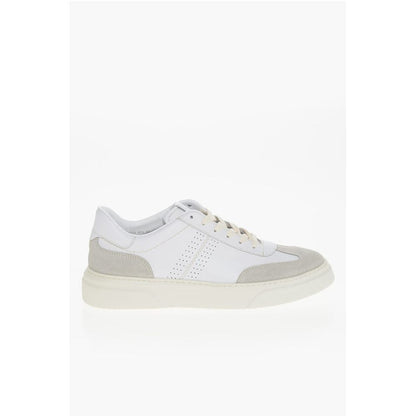 Corneliani CC COLLECTION Leather Low-top Sneakers With Suede Detail