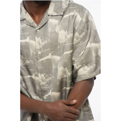 1989 Studio Printed Linen Blend Bowling Shirt