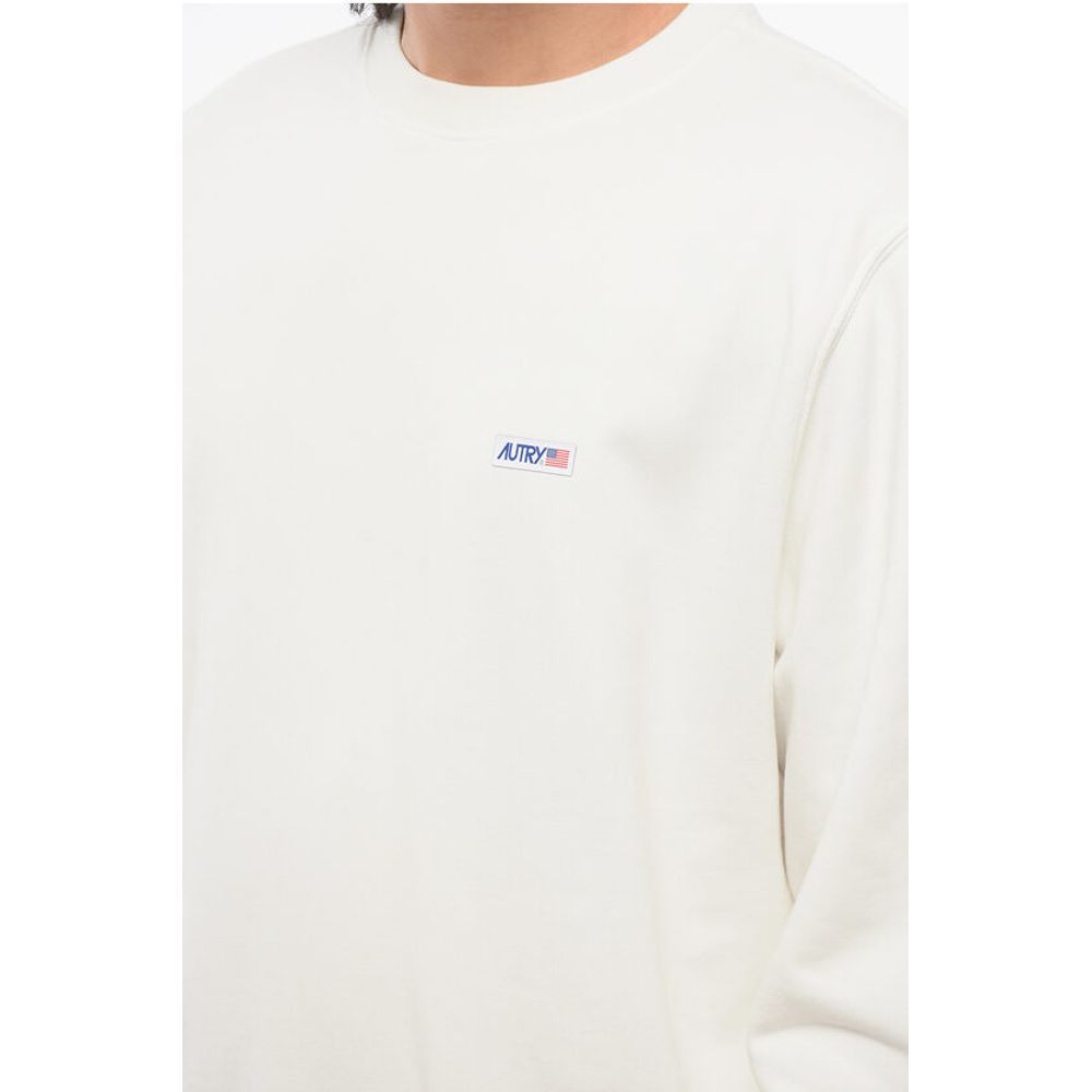 Autry Solid Color Brushed Cotton Crewneck Sweatshirt