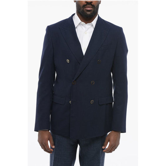 Dolce & Gabbana TAORMINA Unlined Light Wool Blazer with Double-breasted Desi