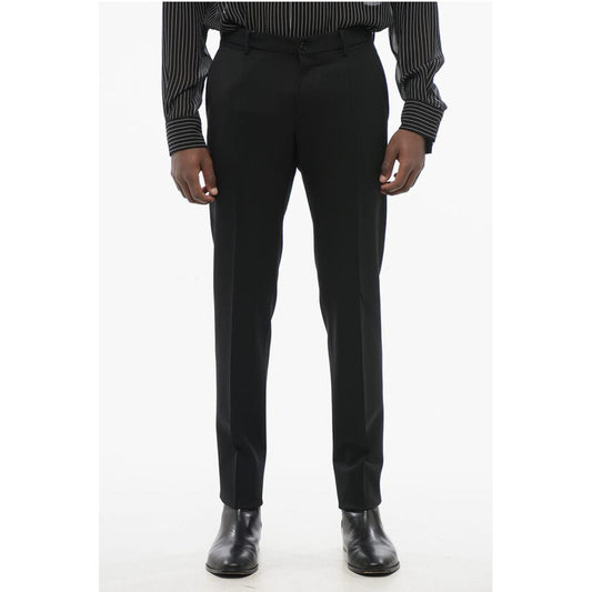 Dolce & Gabbana 4-Pocketed Stretch Wool Pants with Belt Loops