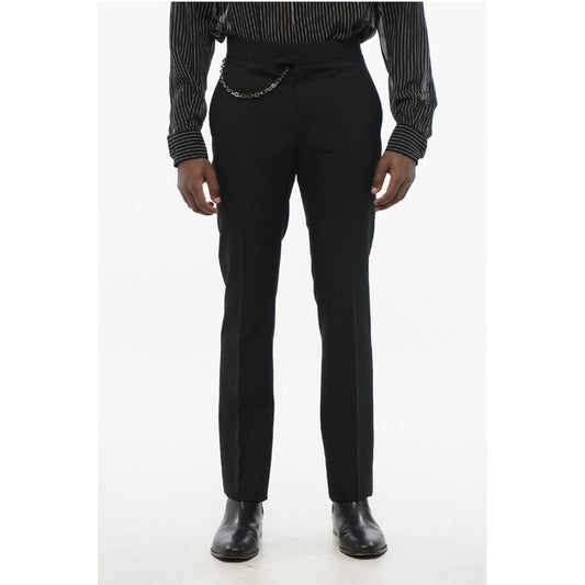 Givenchy 4-Pocketed Virgin Wool Pants with Chain Detail