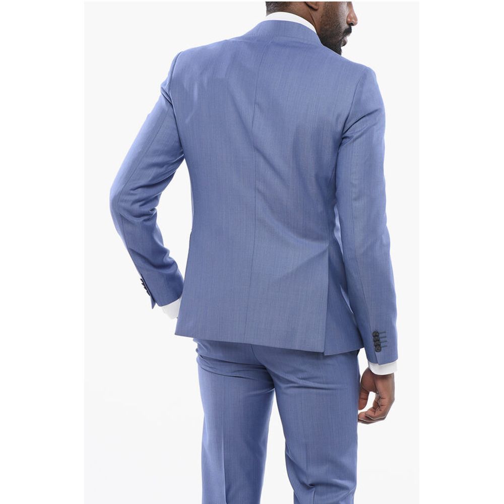 Brian Dales Bird's Eye Wool Suit with Flap Pockets