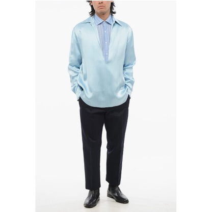 Versace Deep Neckline Satin Blouse