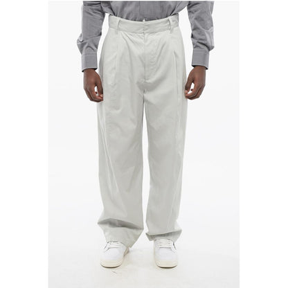 Bottega Veneta Single-pleated Mom Fit Silk and Cotton Pants