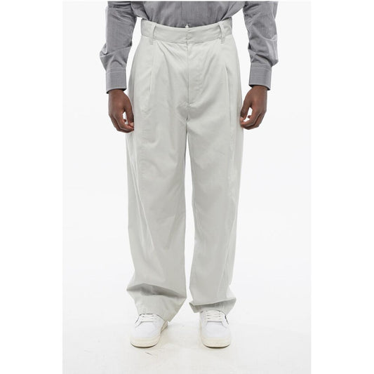 Bottega Veneta Single-pleated Mom Fit Silk and Cotton Pants
