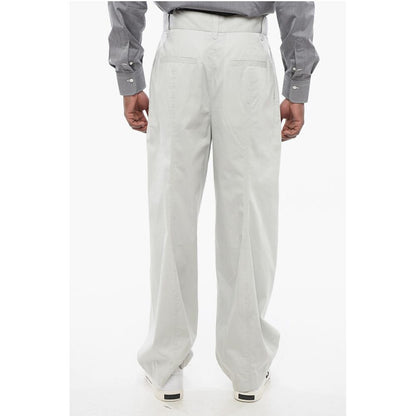 Bottega Veneta Single-pleated Mom Fit Silk and Cotton Pants