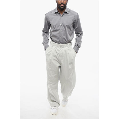 Bottega Veneta Single-pleated Mom Fit Silk and Cotton Pants