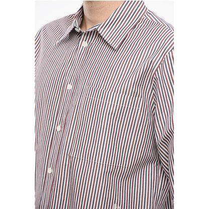 Bottega Veneta Awning Striped Cotton Shirt with Breast-pocket