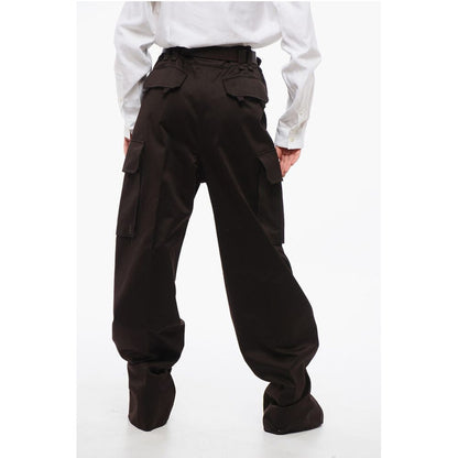 Saint Laurent High-waisted Cargo Pants with Leather Belt