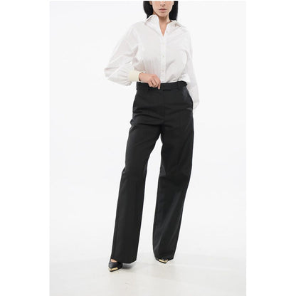 Valentino High-Waisted Solid Color Pants with Belt Loops