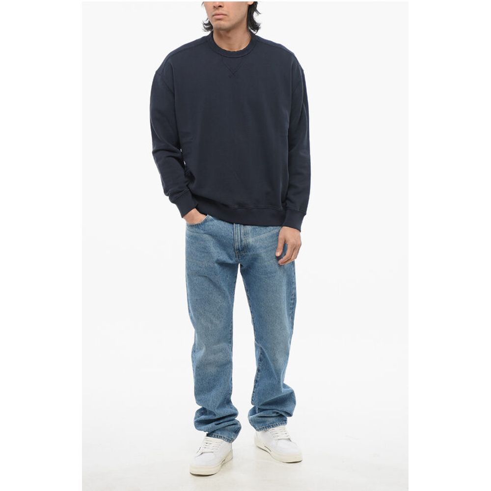 Ten c Solid Color Brushed Cotton Crewneck Sweatshirt
