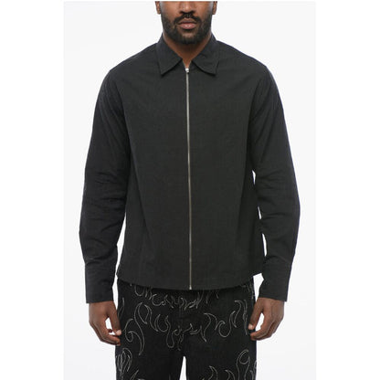 Airei Lightweight Cotton Overshirt with Zip Closure