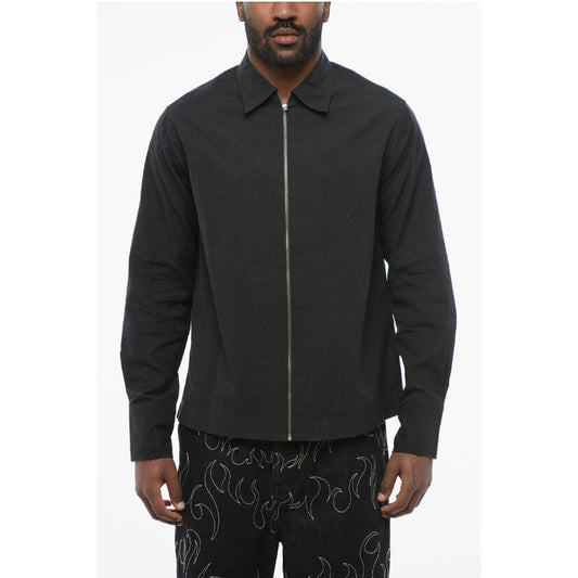 Airei Lightweight Cotton Overshirt with Zip Closure