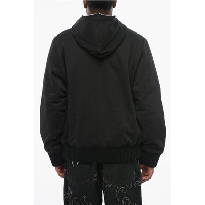 Airei Cotton Padded Jacket with Hood and Knit Edge