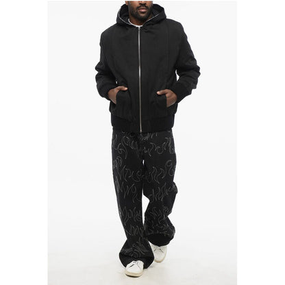 Airei Cotton Padded Jacket with Hood and Knit Edge