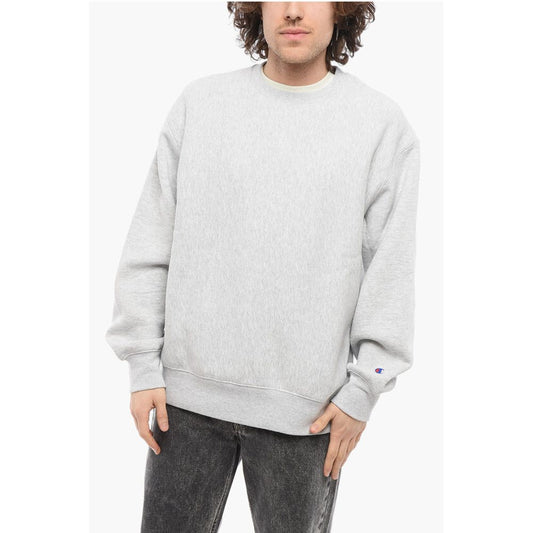 Champion Solid Color Fleeced-Cotton Crew-neck Sweatshirt