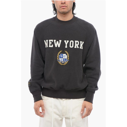 Champion Fleeced-Cotton NEW YORK Crew-Neck Sweatshirt with Embroidery