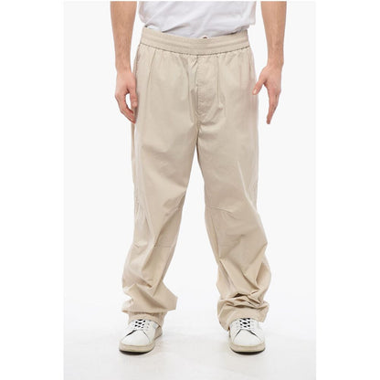 Burberry Cotton Blend Pants with Drawstringed Ankle