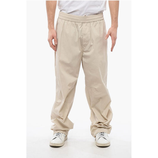 Burberry Cotton Blend Pants with Drawstringed Ankle