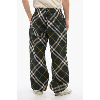 Burberry Tartan Patterned Nylon Sweatpants with Drawstringed Ankle