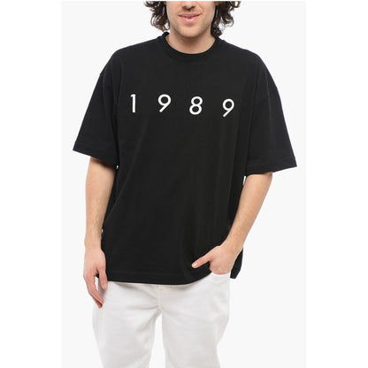 1989 Studio Solid Color Crew-neck T-Shirt with Contrasting Logo