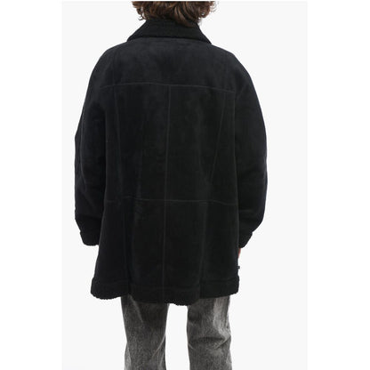 Adidas Double-breasted Eco-Shearling Coat with Patch Pockets