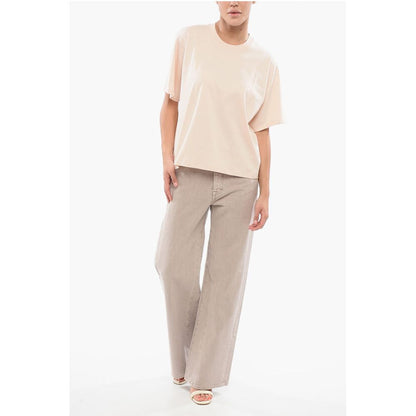Autry Cropped Crew-Neck T-shirt with Embossed Logo