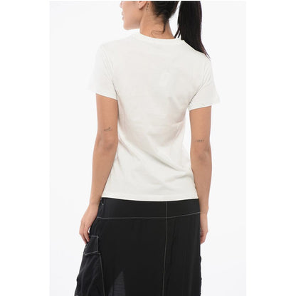 PINKO Cotton Crew-neck TRAPANI T-shirt with Contrasting Hearts