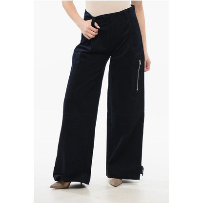 Ami Alexandre Mattiussi High-Waisted Velour Pleated Pants