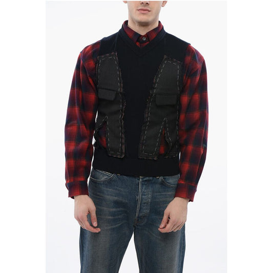 Maison Margiela Destructured Effect Sleeveless V-neck Sweater